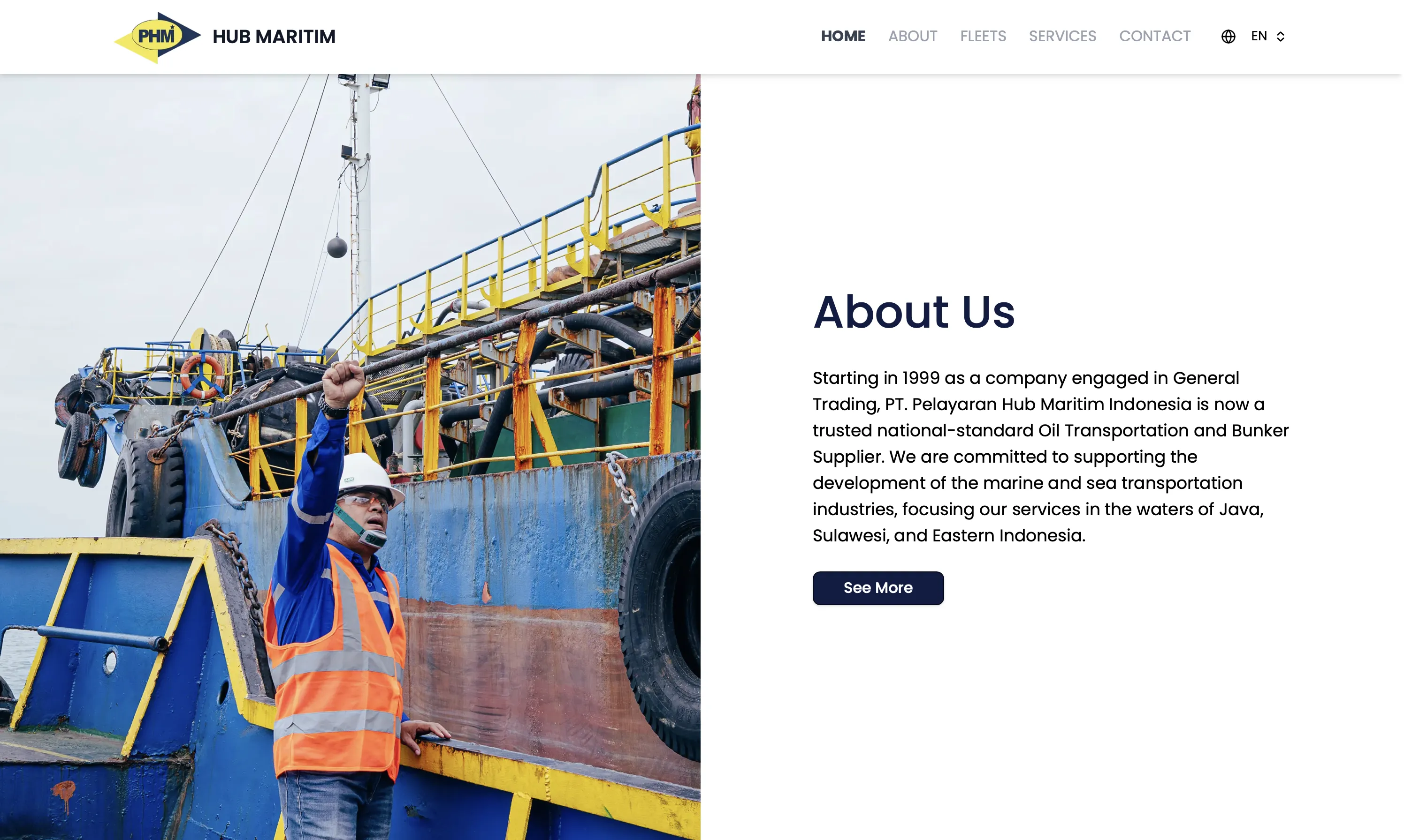 PT Pelayaran Hub Maritim Indonesia - Landing Page Perusahaan