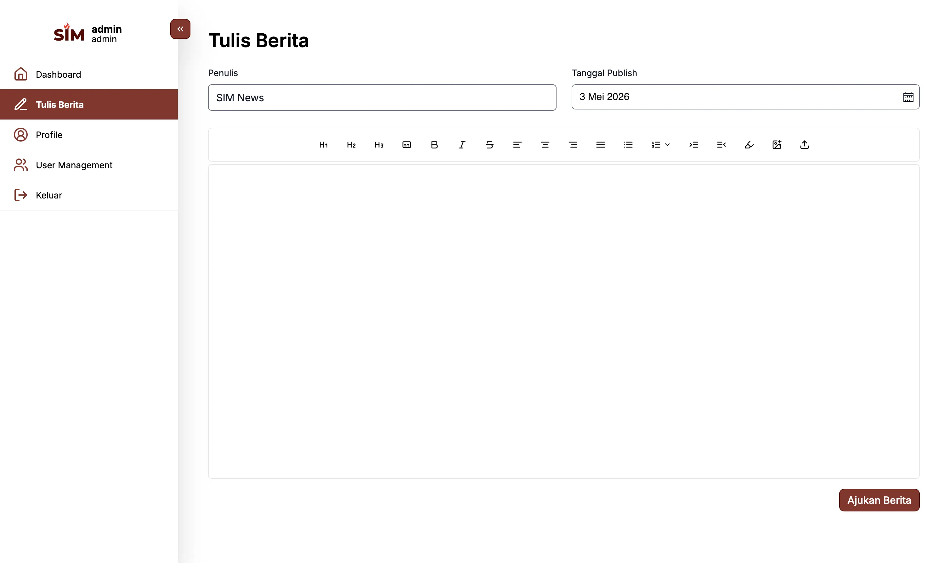 SIM News - Platform Berita Online