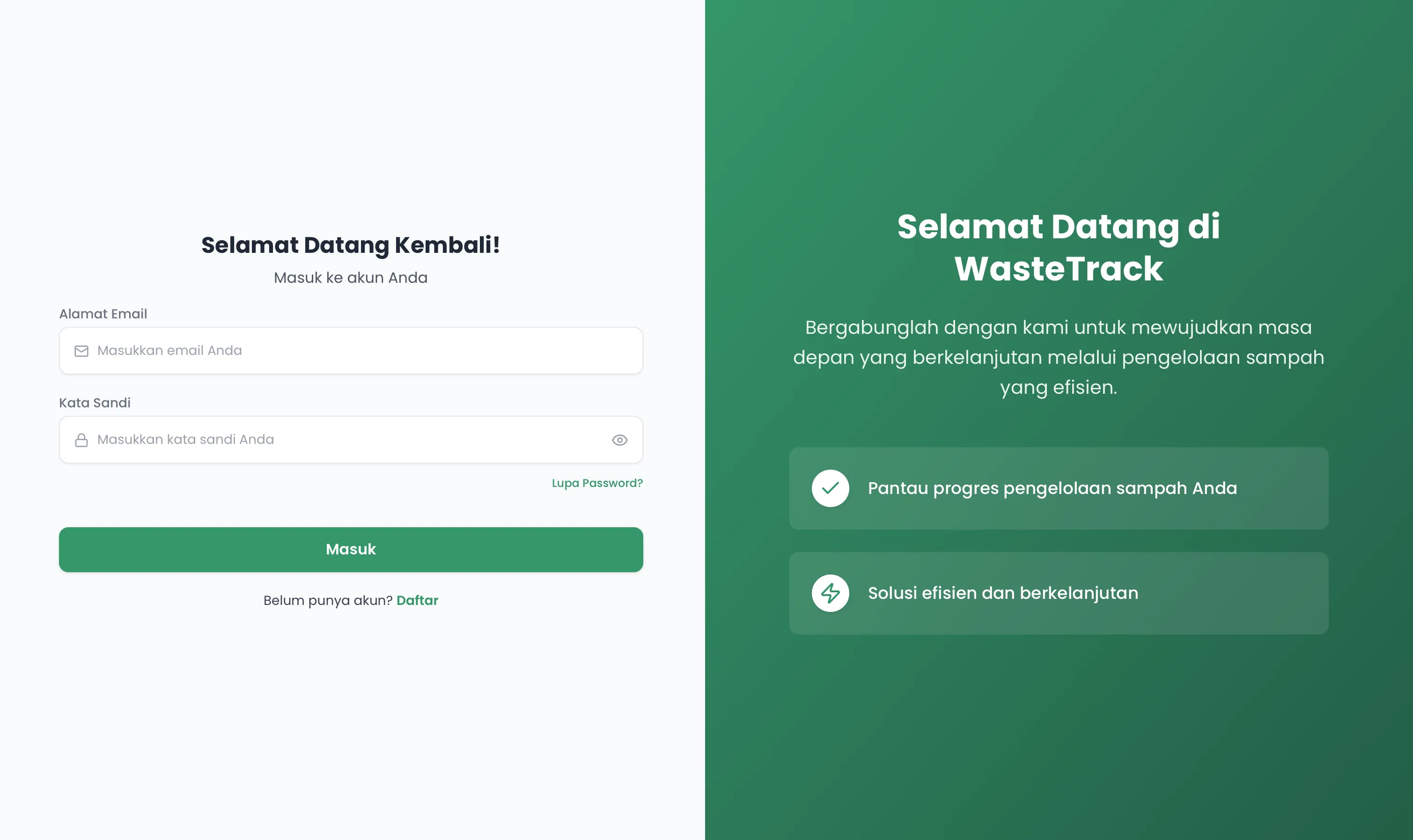 WasteTrack - Platform Manajemen Limbah